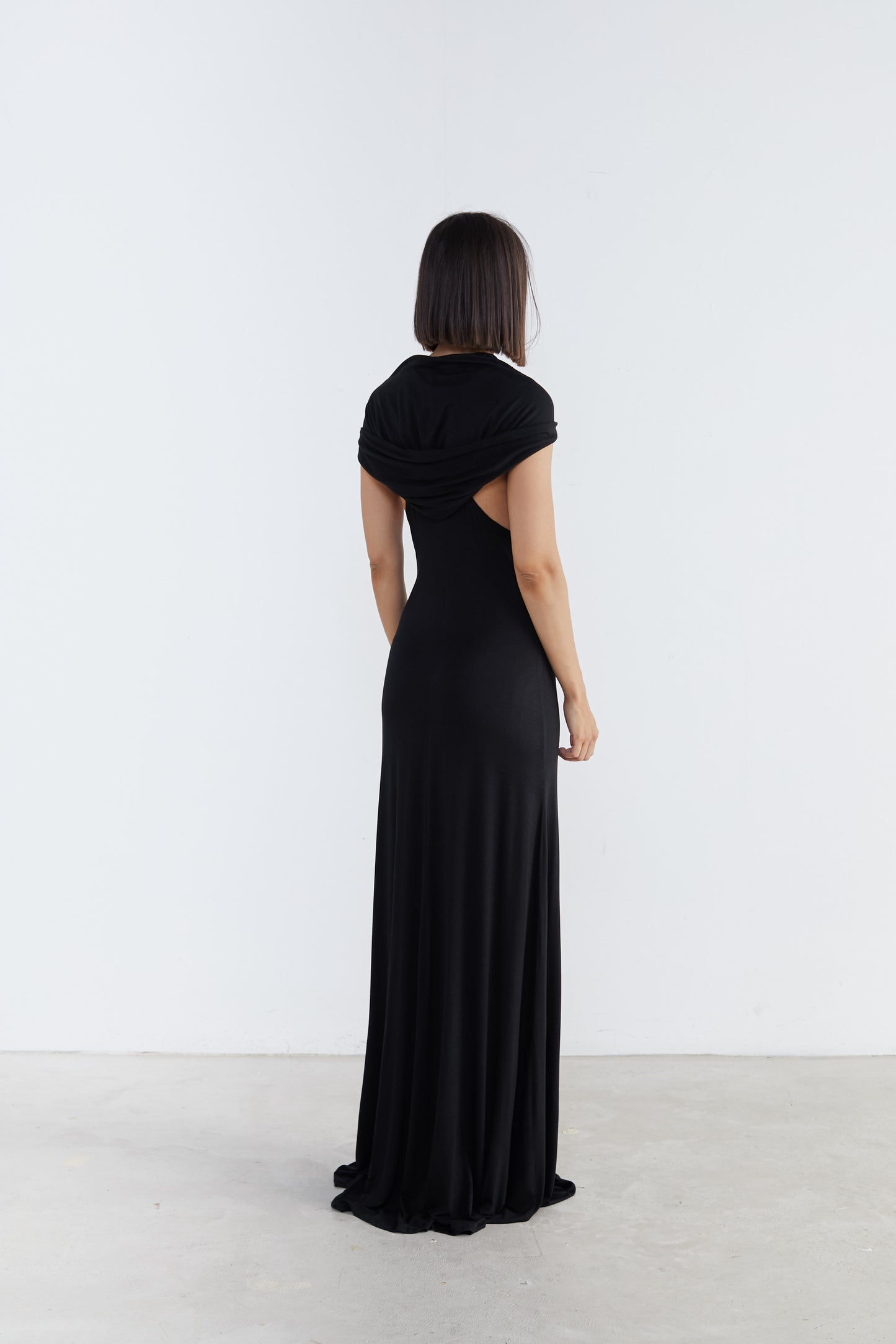 Black Backless Gown