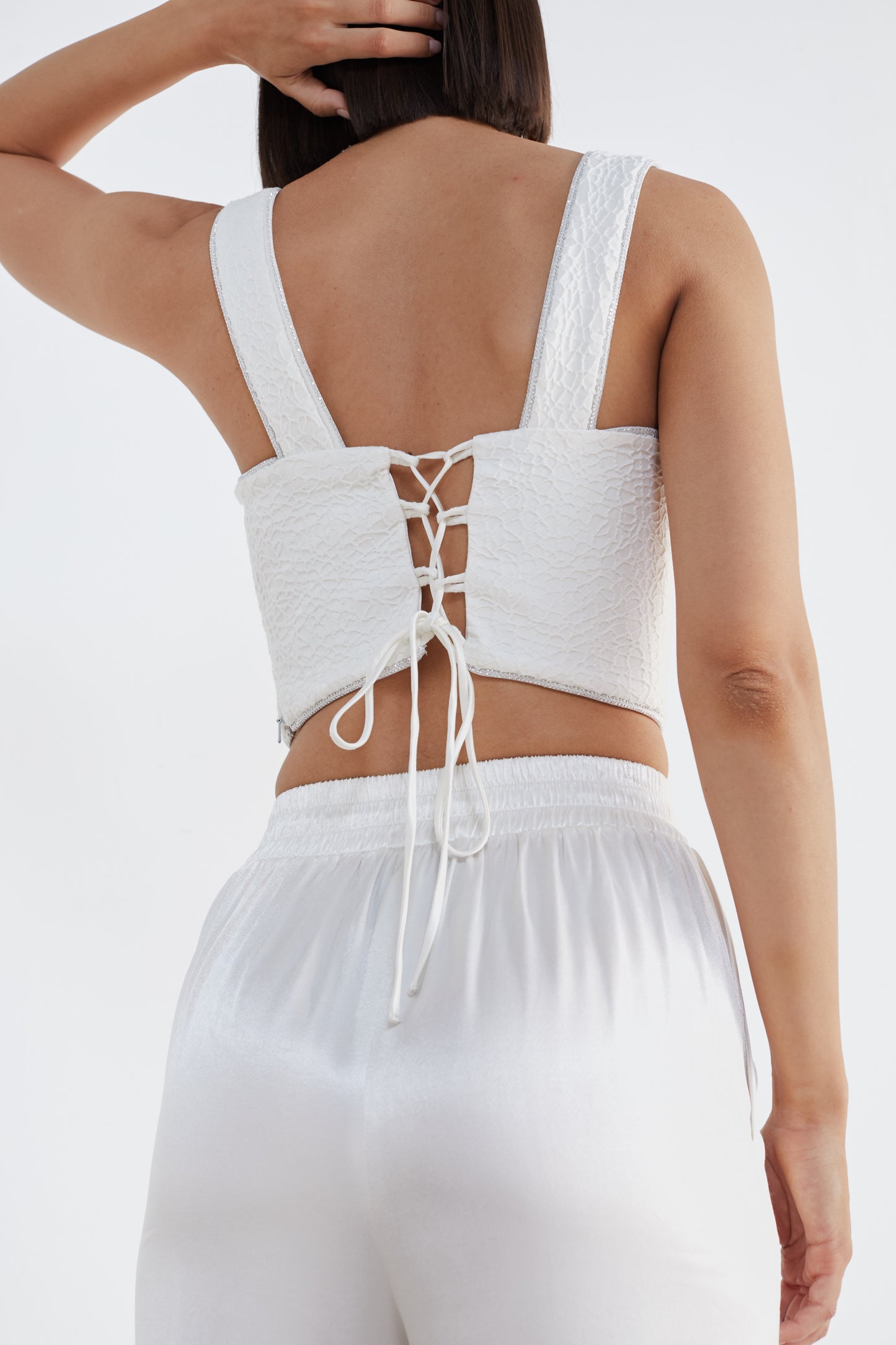 White Cut-Out Crop Top