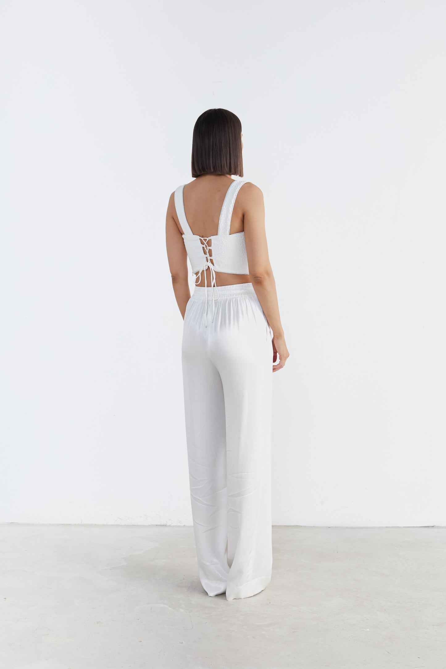 Relaxed Ease: White Comfort Pants