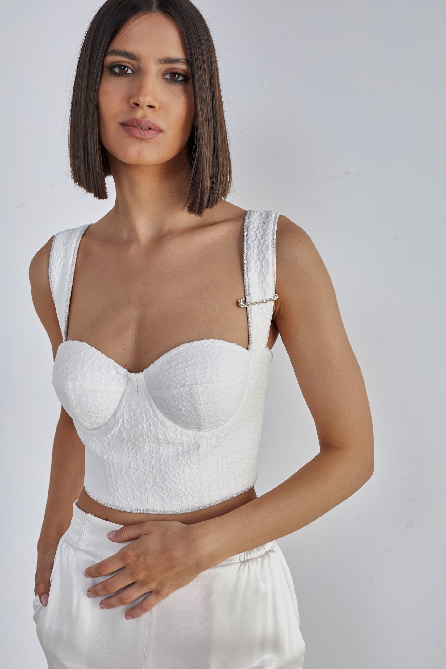 White Cut-Out Crop Top