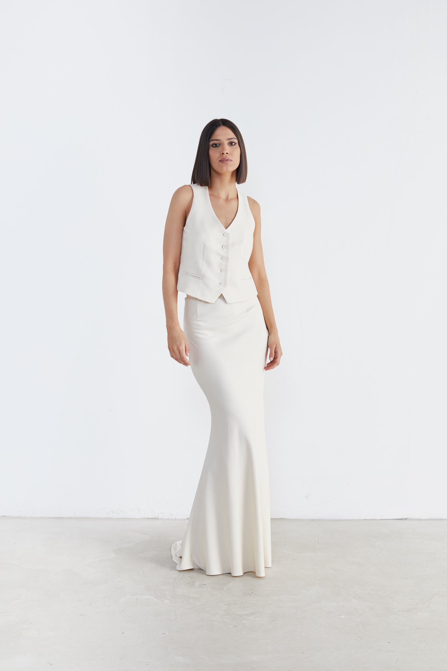 Graceful Curves: White Mermaid Skirt