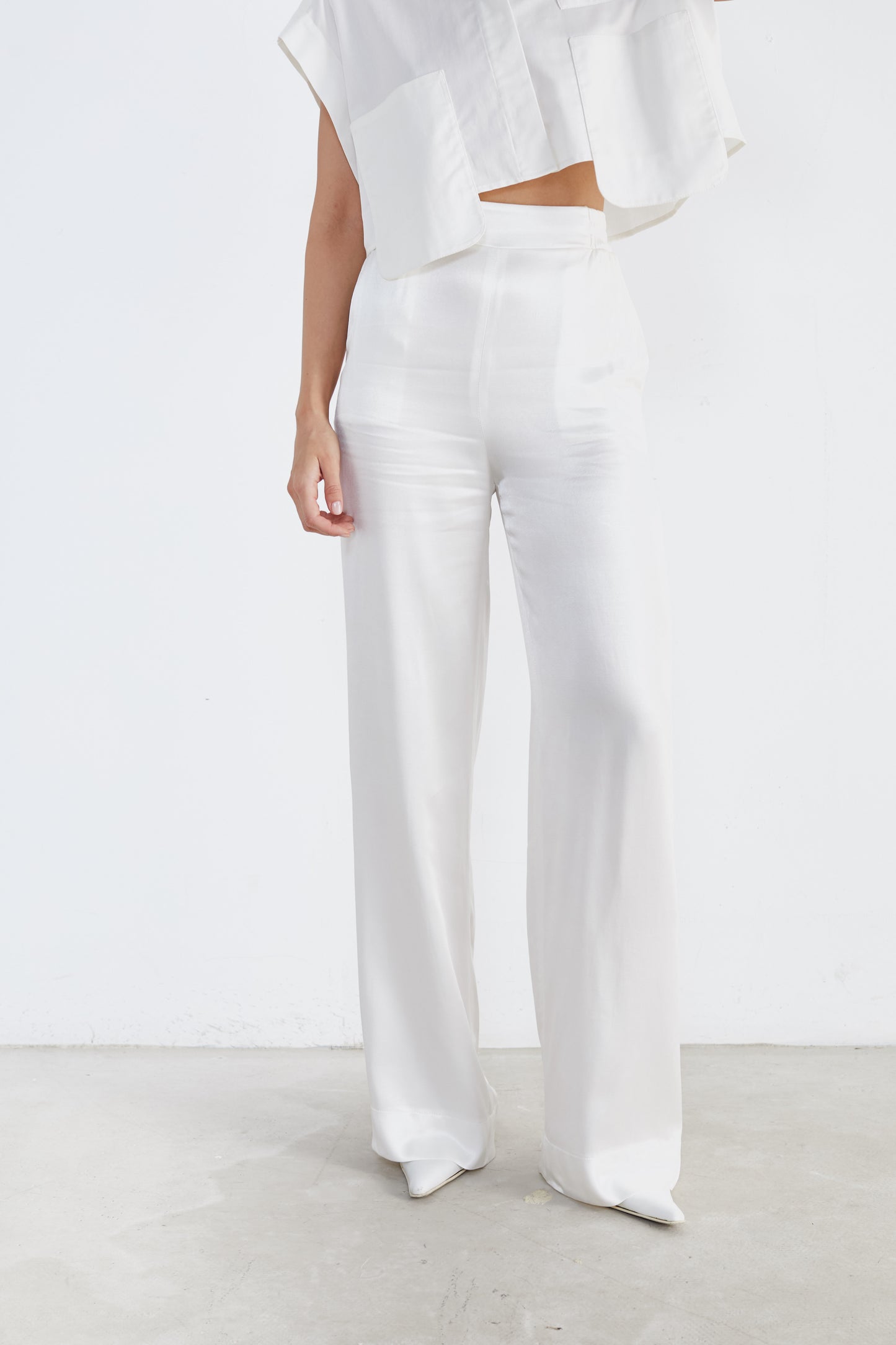 Relaxed Ease: White Comfort Pants