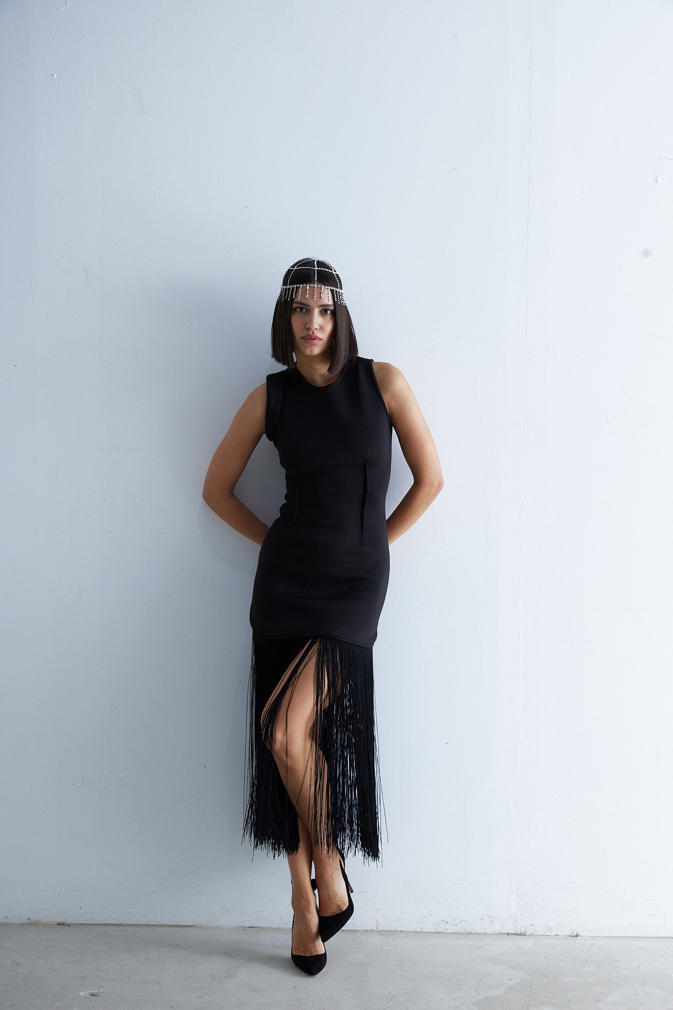 Eva - Chic Noir Fringe Dress