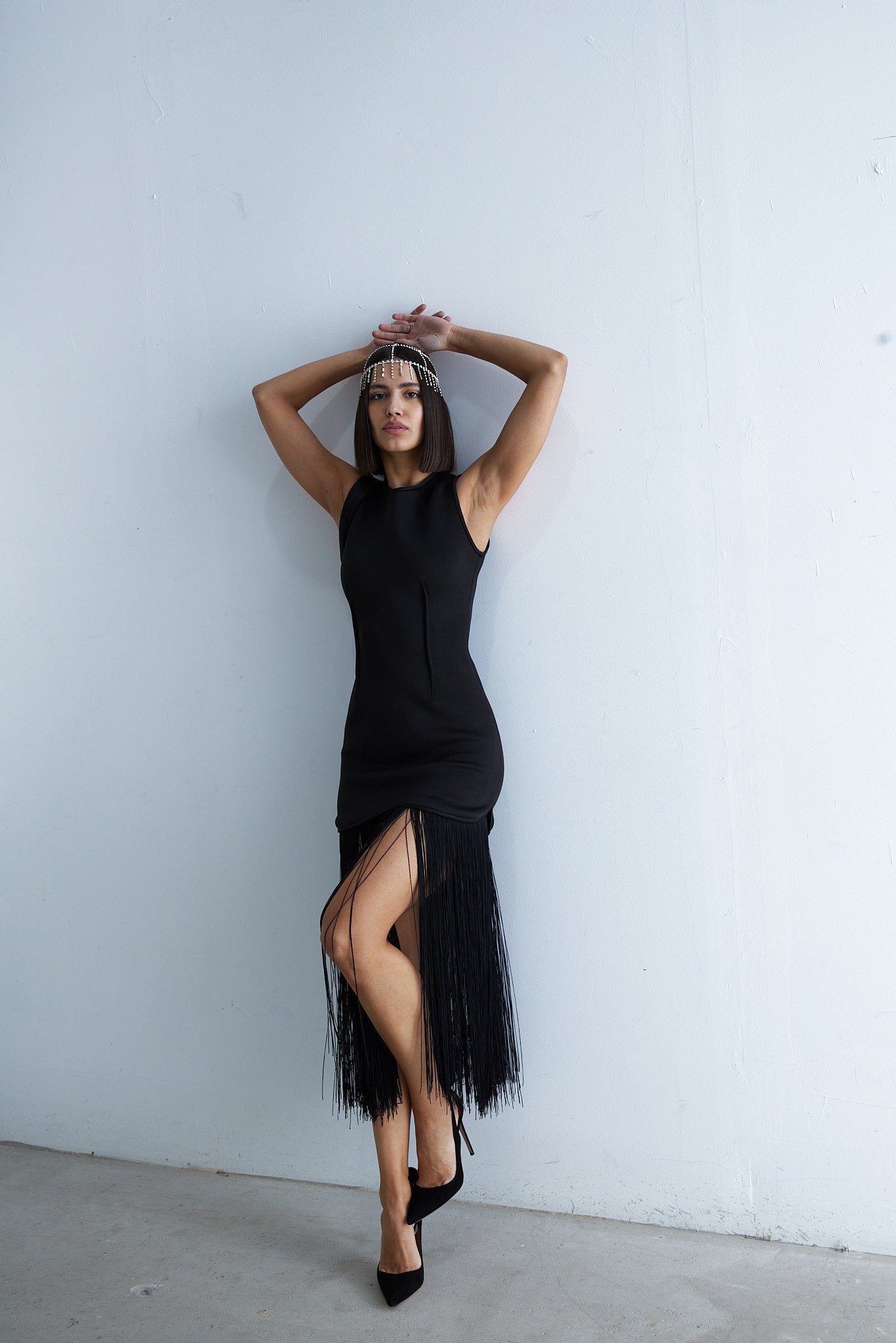 Eva - Chic Noir Fringe Dress