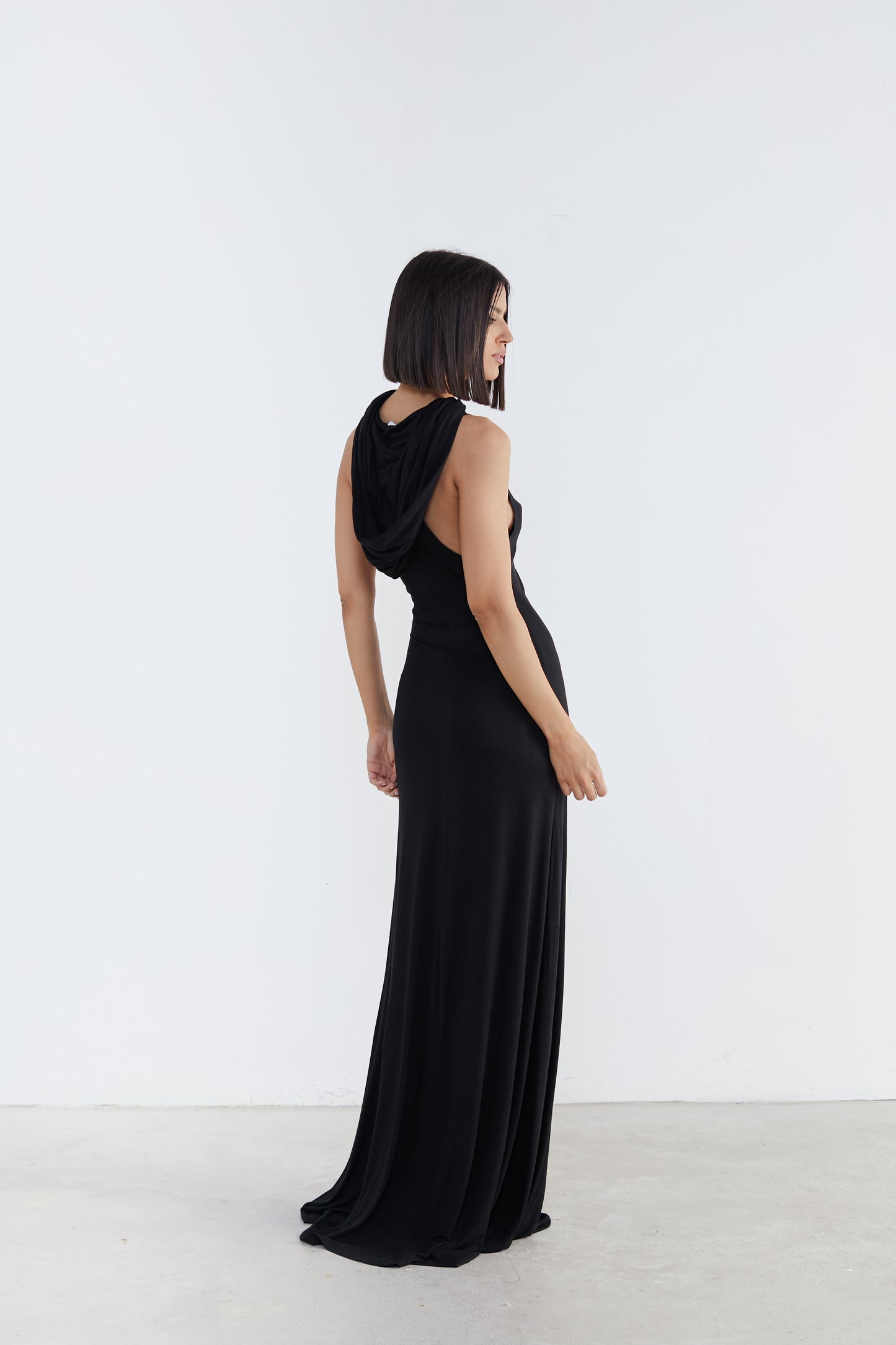 Black Backless Gown